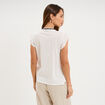 Blouse brod&eacute;e &agrave; volants coton blanc femme