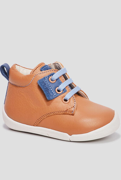 Bottillons en cuir Wazzap camel bébé garçon