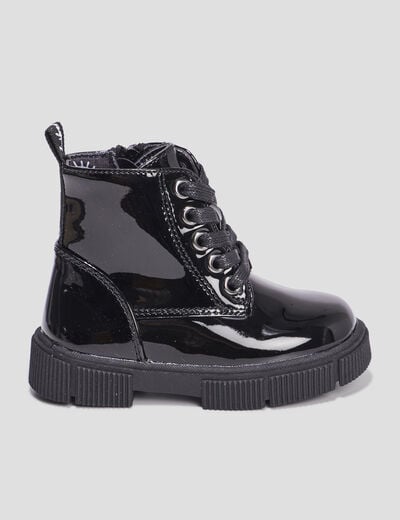 Bottines vernies à lacets Liberto noir bébé fille