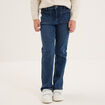 Jean flare poches plaqu&eacute;es bleu fonc&eacute; fille