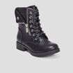 Bottines revers zippées et crantées noir fille