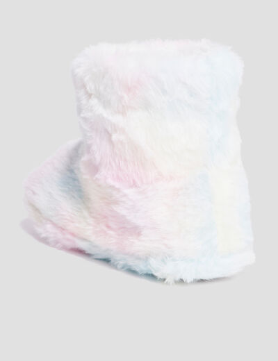 Chaussons fausse fourrure tie and dye multicolore fille