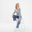 T-shirt col polo manches longues Creeks blanc femme