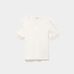 Blouse manches courtes col V dentelle blanc femme