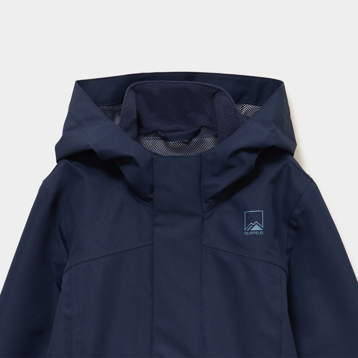 Coupe-vent imperm&eacute;able &agrave; capuche bleu marine gar&ccedil;on