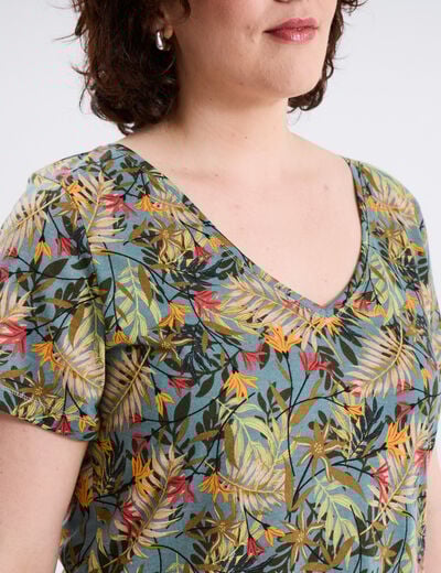 T-shirt manches courtes vert émeraude femme grande taille