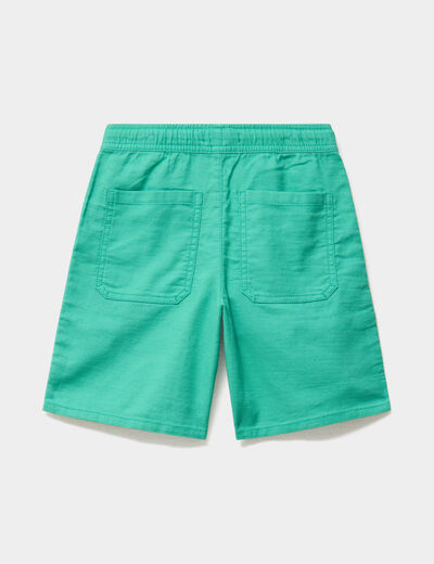Bermuda regular taille &eacute;lastiqu&eacute;e coton vert menthe gar&ccedil;on