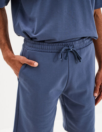 Short de jogging taille &eacute;lastiqu&eacute;e l&eacute;ger bleu homme