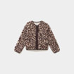 Gilet effet polaire boutonn&eacute;e col rond beige fille