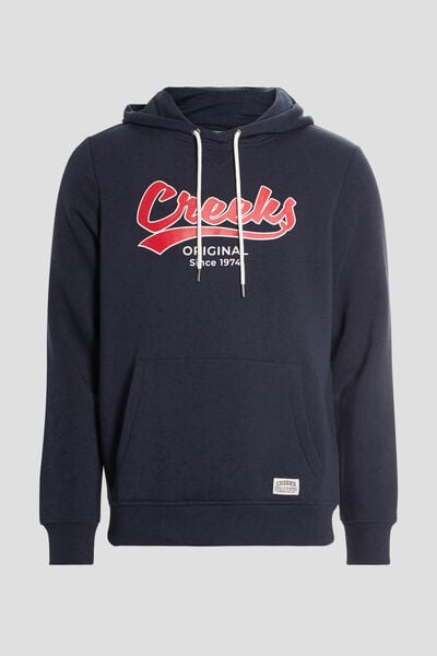 Sweat &agrave; capuche hoodie bleu marine homme