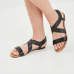 Sandales plates noir femme