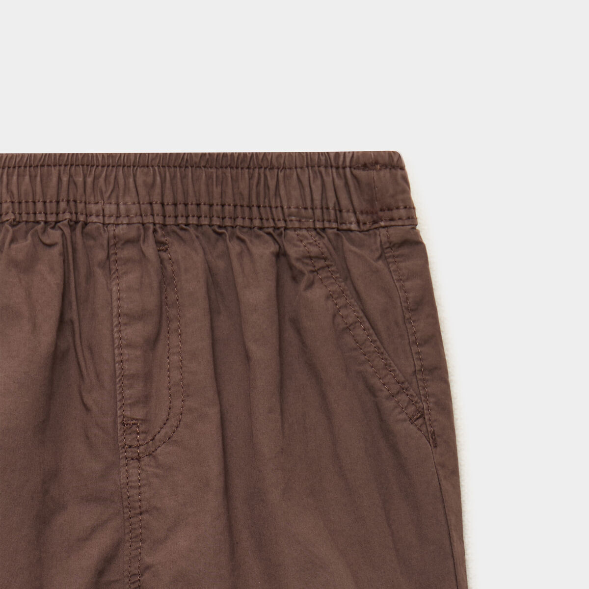 Pantalon jogger doubl&eacute; coton marron fonc&eacute; b&eacute;b&eacute; gar&ccedil;on