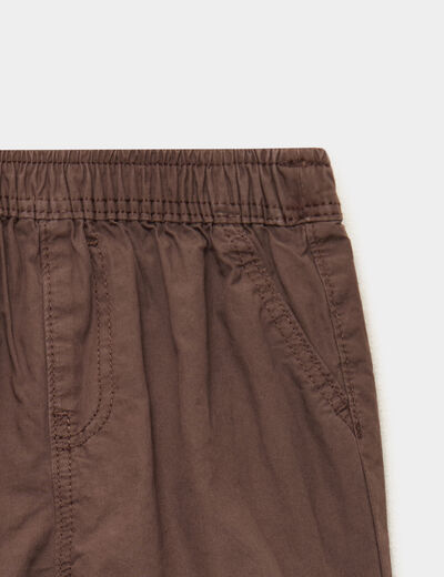 Pantalon jogger doubl&eacute; coton marron fonc&eacute; b&eacute;b&eacute; gar&ccedil;on