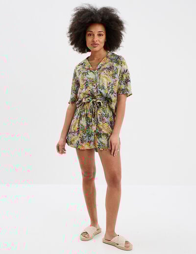 Short ample fluide vert émeraude femme