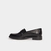 Mocassins en cuir noir femme