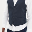 Gilet de costume droit boutonné bleu marine homme