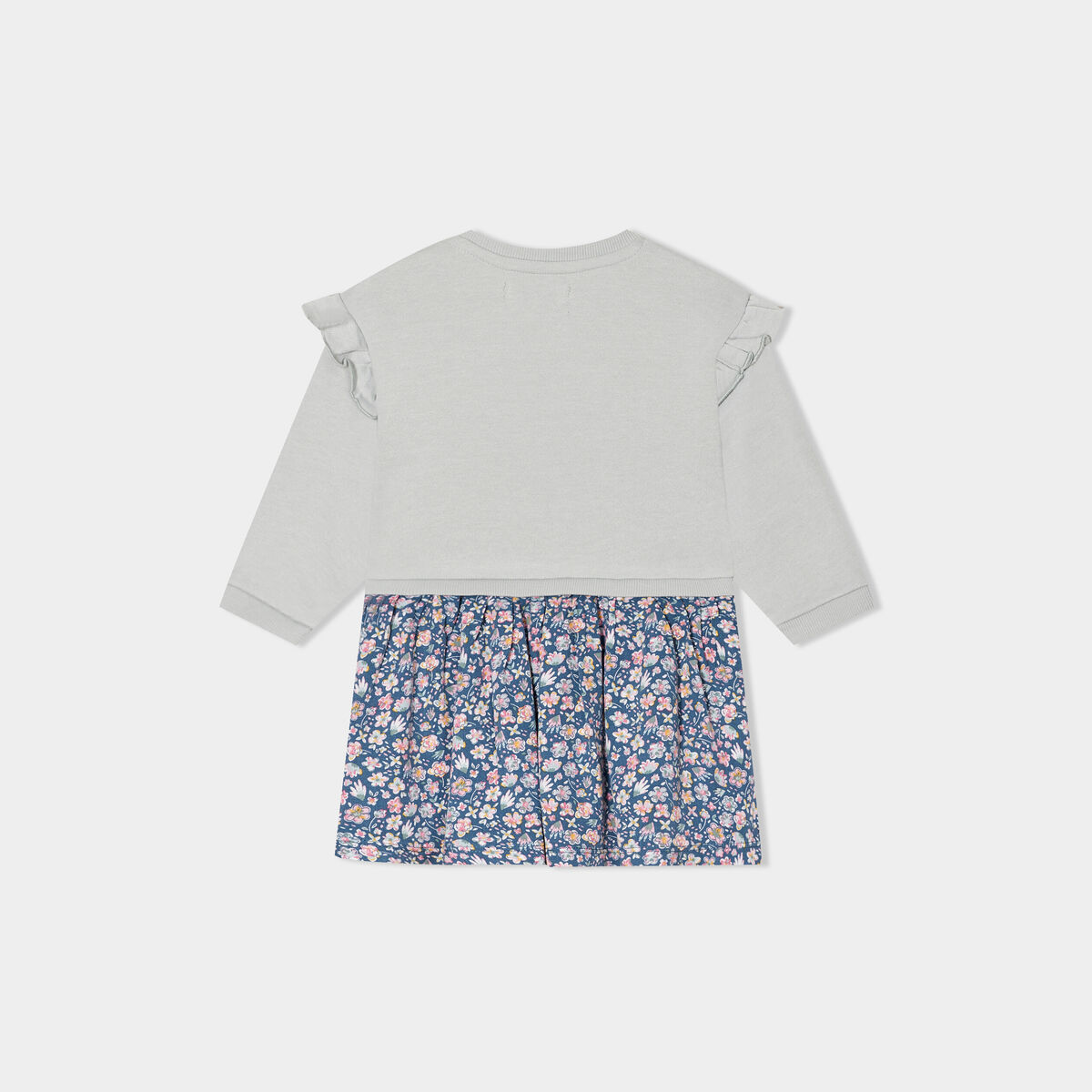 Robe effet 2-en-1 manches longues Creeks vert canard bébé fille