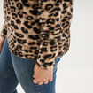 Pull manches longues col rond beige femme grande taille