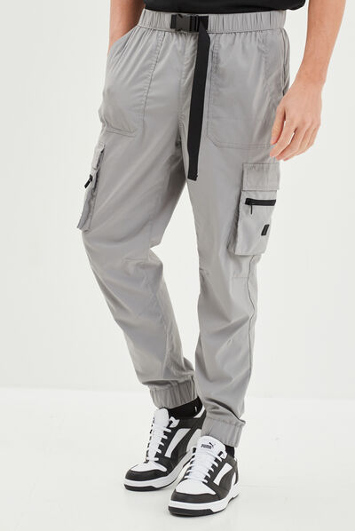 Pantalon cargo avec boucle gris homme