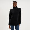 Pull col montant &agrave; boutons noir femme