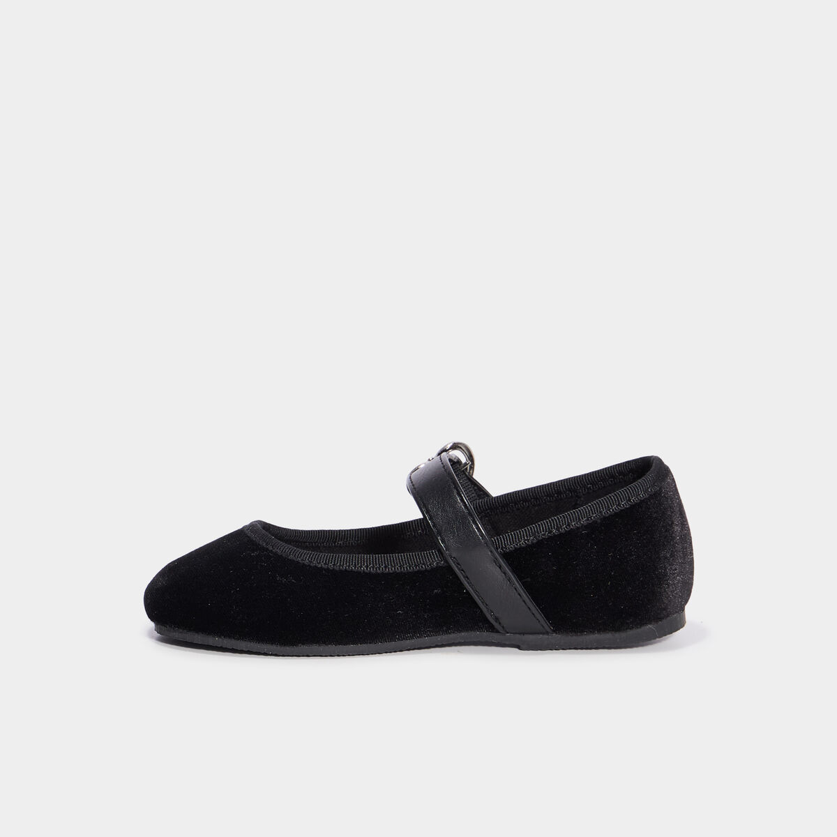 Ballerines effet velours noir fille