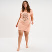 Chemise de nuit manches courtes rose clair femme grande taille