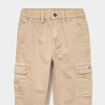 Pantalon cargo taille &eacute;lastiqu&eacute;e stretch beige gar&ccedil;on