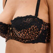Soutien-gorge bandeau avec dentelle marron femme