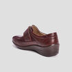Loafers compensés en cuir bordeaux femme