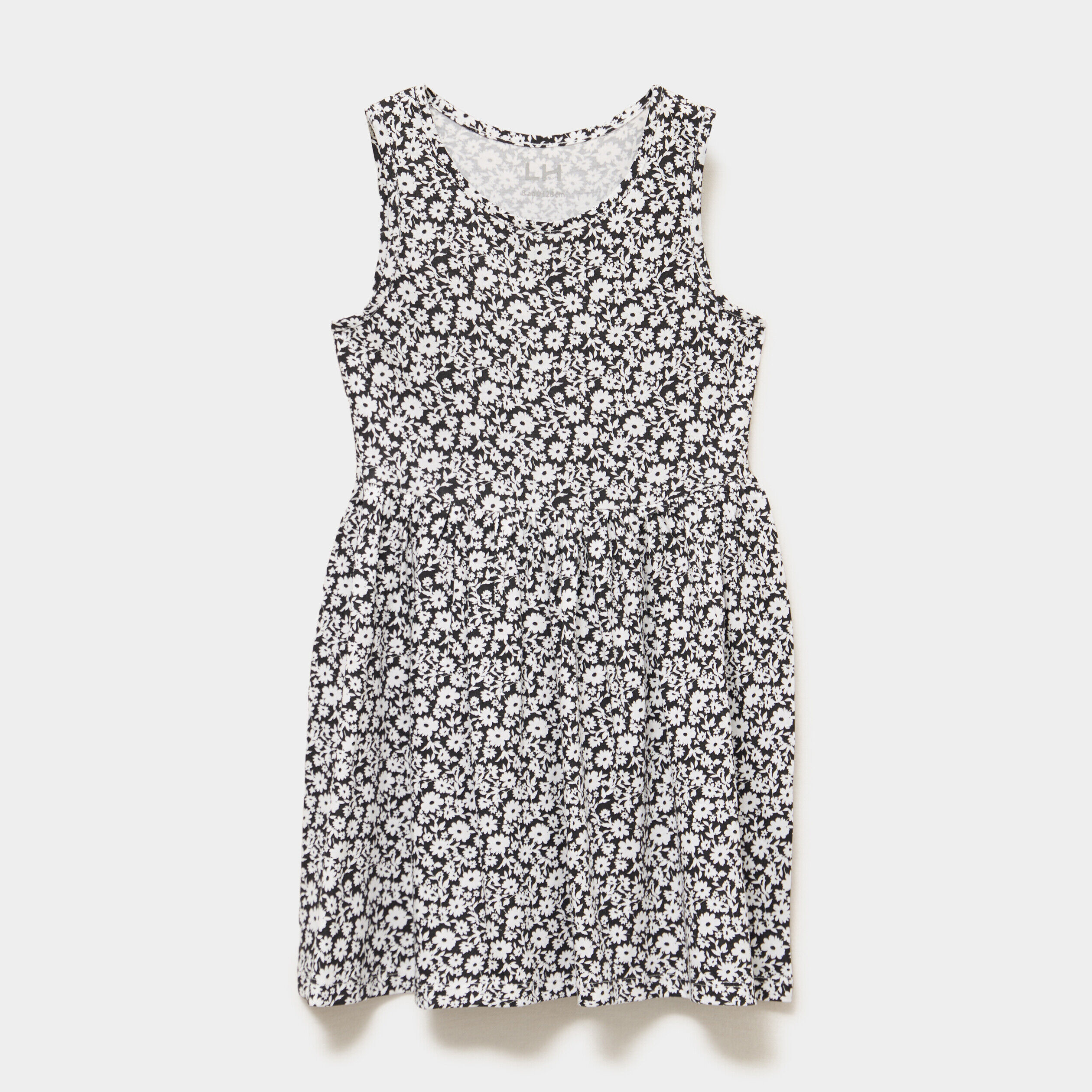 Robe patineuse sans manches coton ecru fille LH