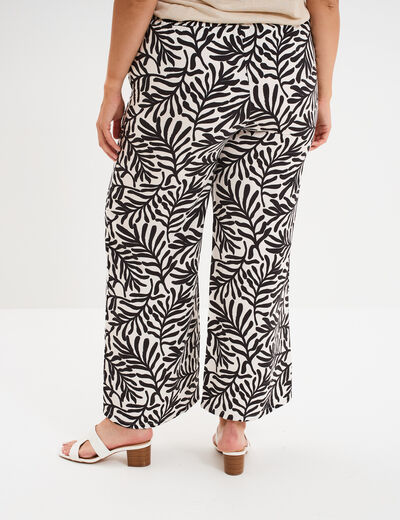 Pantalon large fluide blanc femme grande taille