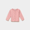 Gilet manches longues boutonn&eacute; rose poudr&eacute;e b&eacute;b&eacute; fille
