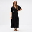 Robe longue &eacute;vas&eacute;e noir femme