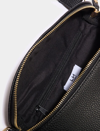 Sac banane arrondi noir femme