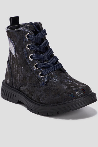 Bottines à paillettes bleu marine fille