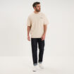 T-shirt relax manches courtes coton ecru homme