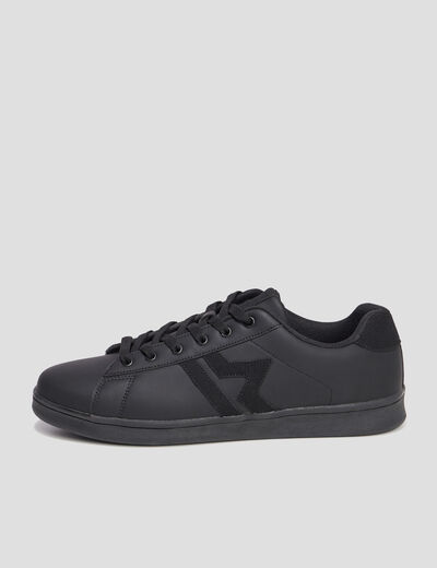 Tennis basses &agrave; lacets noir homme