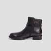 Bottines avec boucles en cuir noir femme