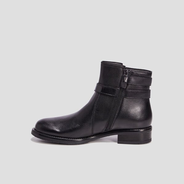 bottines avec boucles en cuir noir femme Bottines avec boucles en cuir noir femme