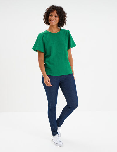 T-shirt manches courtes ballons vert femme