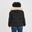 Doudoune à capuche imitation fourrure noir femme grande taille