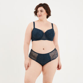 Soutien-gorge emboîtant à dentelle Izzie bleu canard femme grande taille