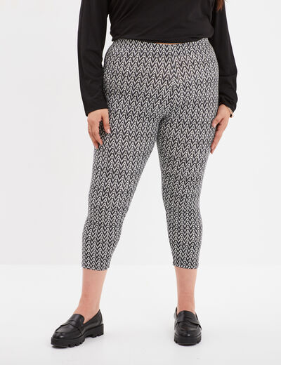 Leggings 3/4 coton noir femme grande taille