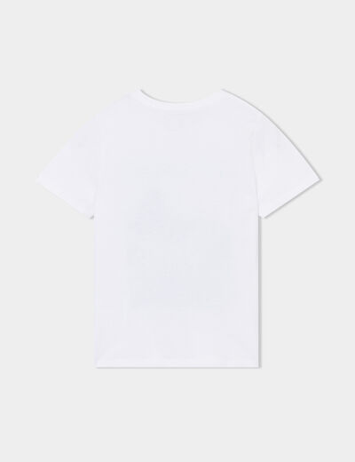 T-shirt col rond manches courtes coton blanc garçon