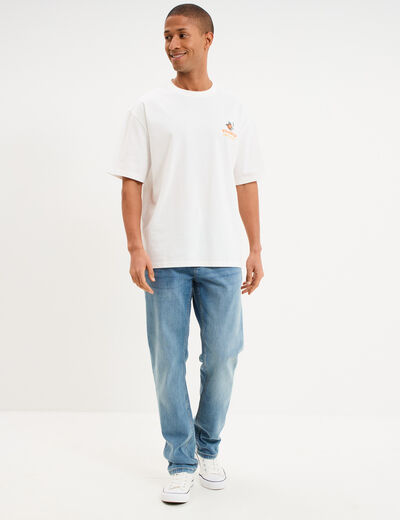 T-shirt relax manches courtes coton blanc homme