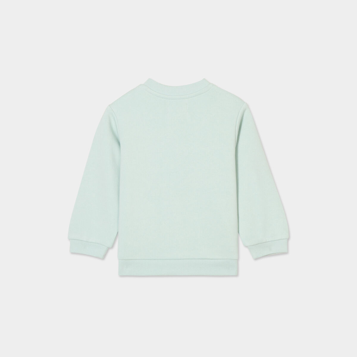 Sweat manches longues col rond vert clair bébé garçon