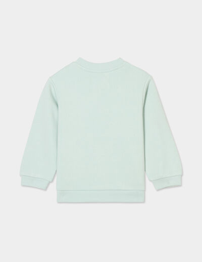 Sweat manches longues col rond vert clair bébé garçon