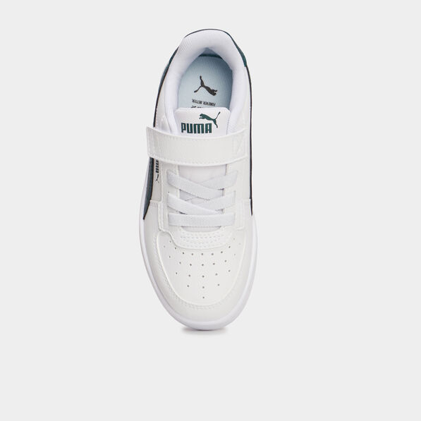 Tennis basses à scratchs Puma Caven blanc garçon