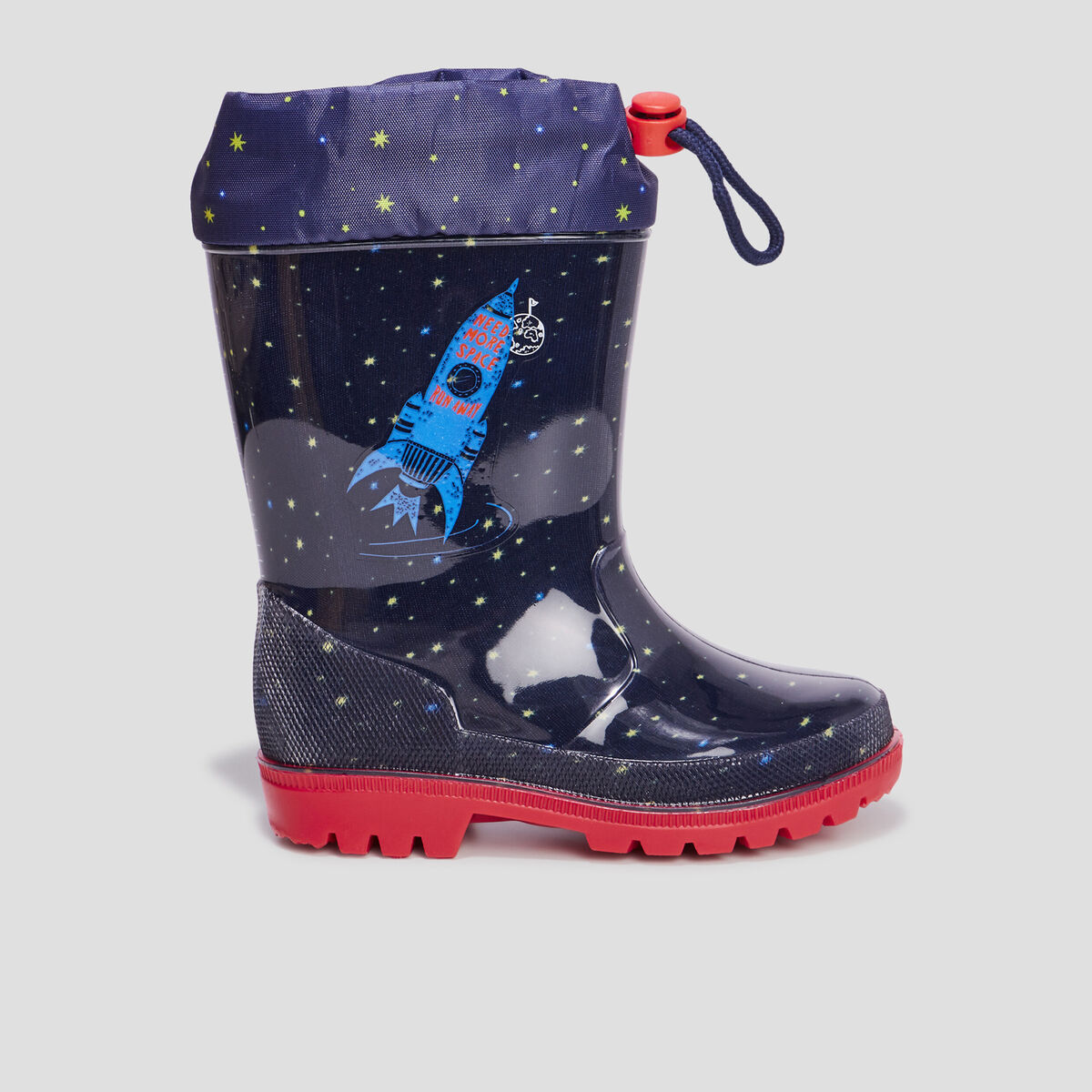 Bottes de pluie haut &agrave; coulisse bleu marine gar&ccedil;on