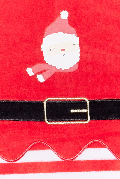 Dors-bien Noël manches longues velours rouge bébé